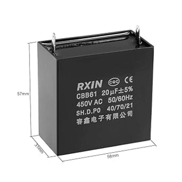 uxcell CBB61 Condensador para ventilador de techo 450 V_2