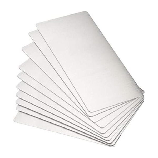 uxcell Tarjeta de metal en blanco de 3.150 x 1.575 x 0.016