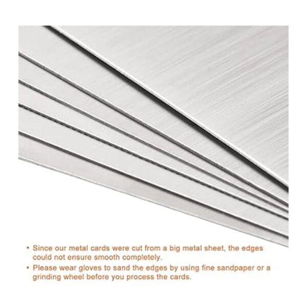uxcell Tarjeta de metal en blanco de 3.150 x 1.575 x 0.016
