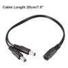 Uxcell 20 cm 5.5 x 2.1 mm DC 1 hembra a 2 macho Cable de_5