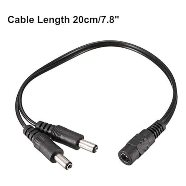Uxcell 20 cm 5.5 x 2.1 mm DC 1 hembra a 2 macho Cable de_5