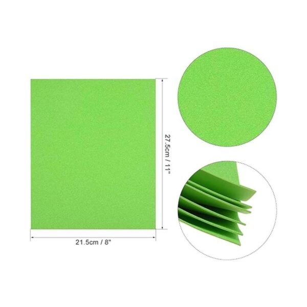 uxcell Hojas de espuma EVA con purpurina verde de 11 x 8_2