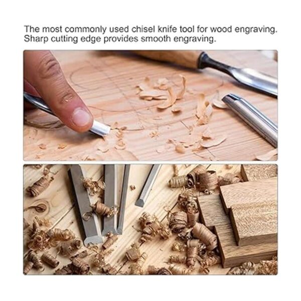 uxcell Cinceles de madera 0.394 in cromado acero al_5