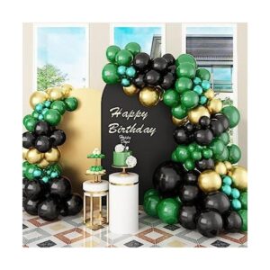 Kit de guirnalda de globos dorados verdes y negros 126