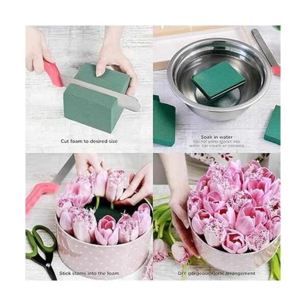 Paquete de 6 bloques de espuma floral húmedos y secos para_4