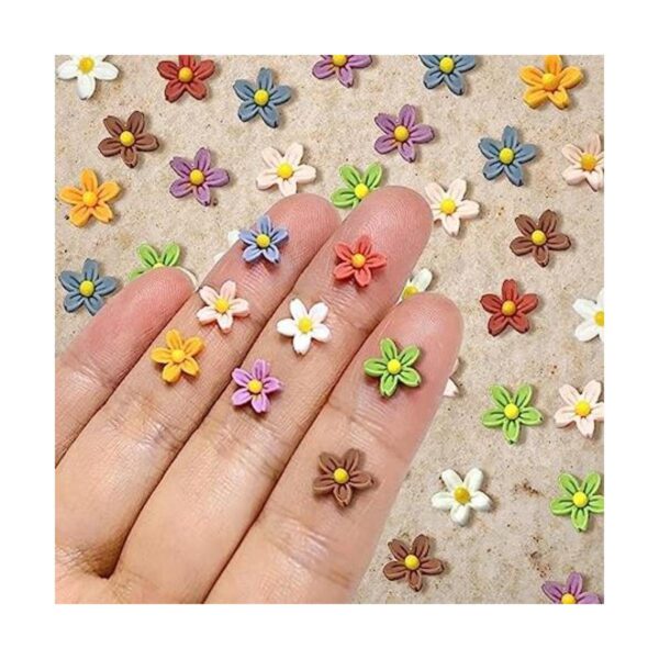 100 dijes de flor 5 pétalos de resina de flores con parte