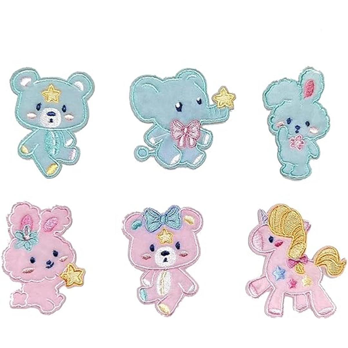 Apliques de animales lindos para planchar con 6 piezas de