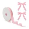 Cinta de terciopelo rosa para envolver regalos de árbol de