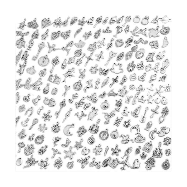 Acejoz 200 dijes de plata para hacer joyas y pulseras al