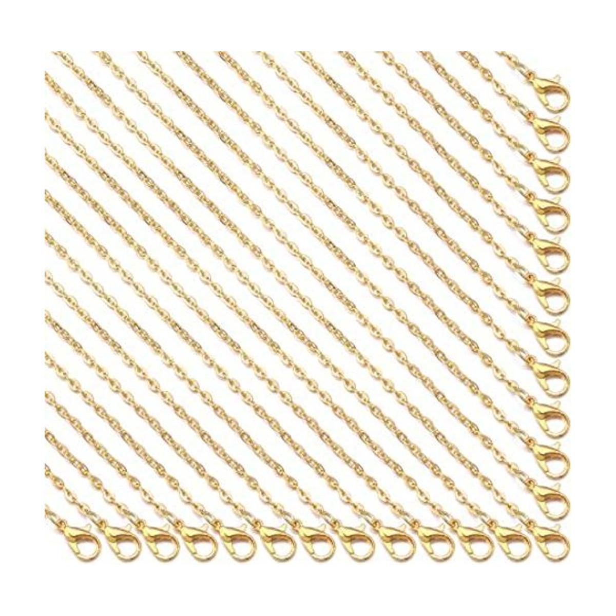 Forise 24 cadenas de collar a granel de 0.018 pulgadas de