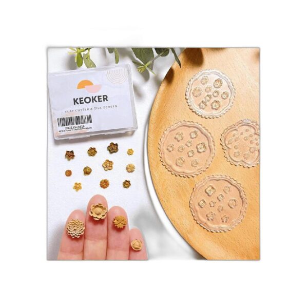 KEOKER Moldes de arcilla polimérica de flores 4 piezas de