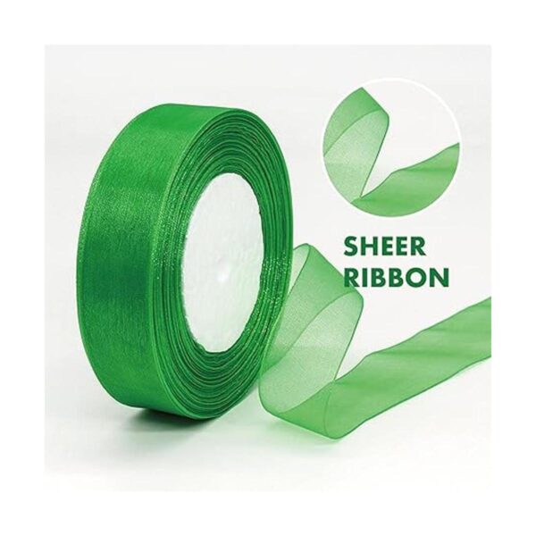 Cinta de organza verde de 1 pulgada 50 yardas cinta de