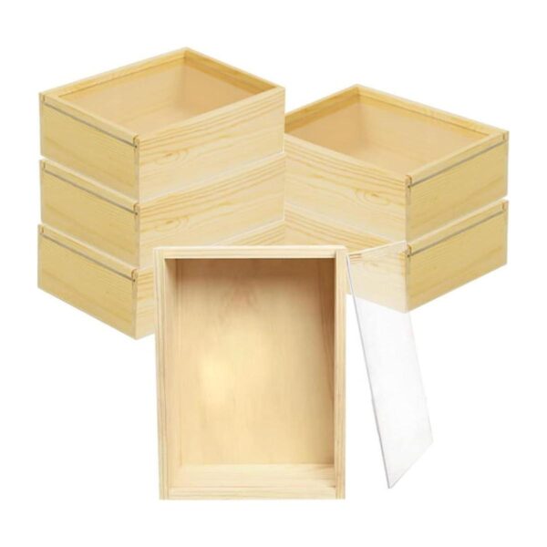 YCOSAN Paquete de 6 cajas de regalo de madera con tapa_1