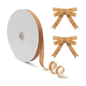 Cinta de terciopelo caqui para árbol de Navidad envoltura