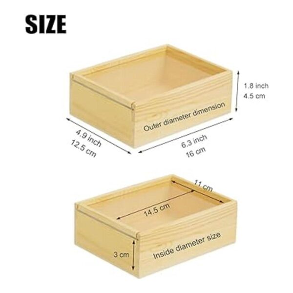YCOSAN Paquete de 6 cajas de regalo de madera con tapa_2