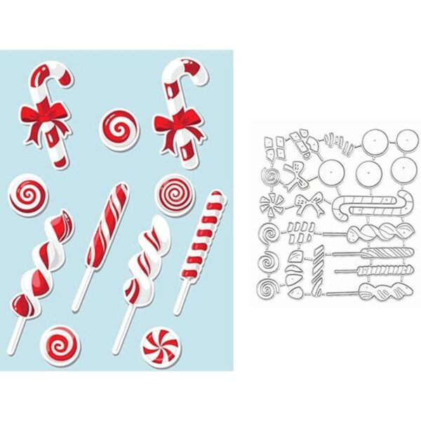 Troqueles de metal de caramelo de Navidad marco de_1