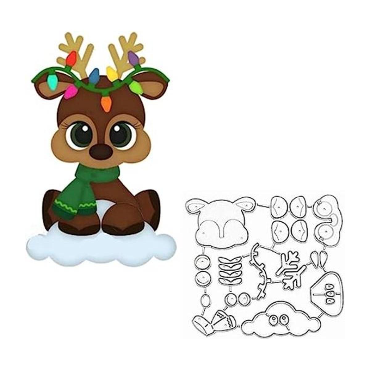 Troqueles de metal de ciervos de Navidad lindos animales