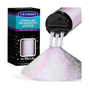 LEOBRO Purpurina fina blanca holográfica 5.29 onzas