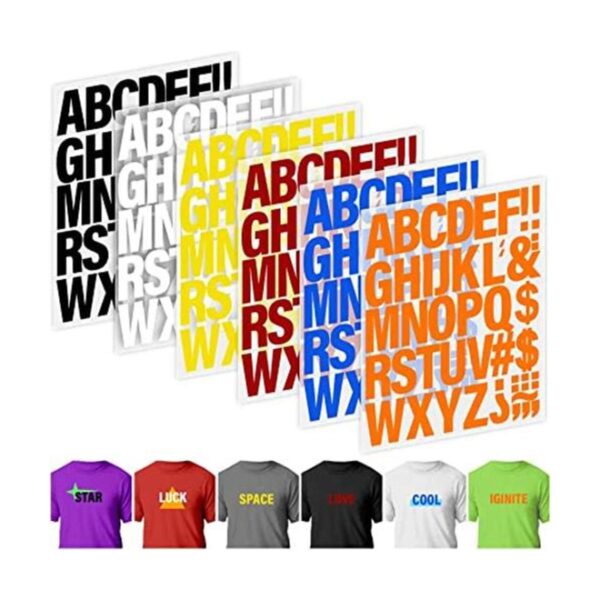 Letras termoadhesivas para ropa 2 pulgadas 5 colores
