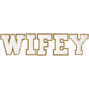Wifey Parches de letras termoadhesivos para ropa