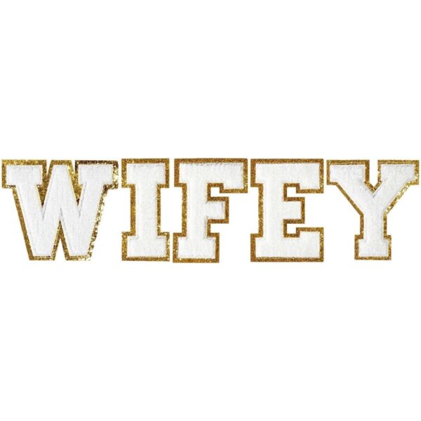 Wifey Parches de letras termoadhesivos para ropa