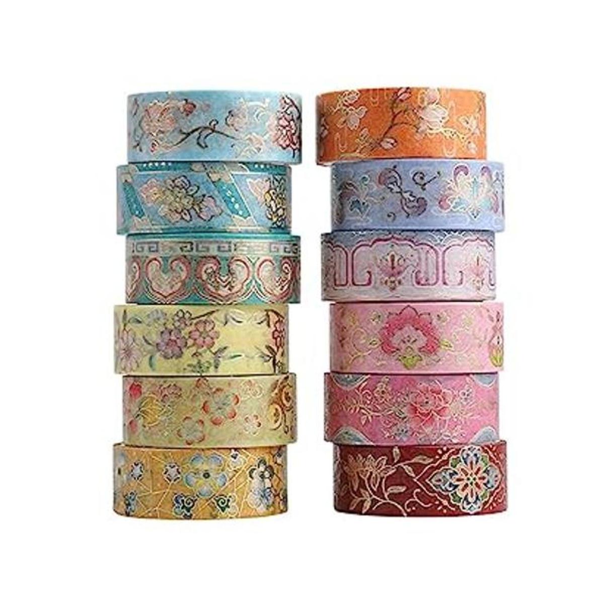 Esweny Juego de 12 rollos de cinta Washi vintage cinta