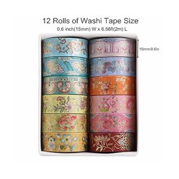 Esweny Juego de 12 rollos de cinta Washi vintage cinta