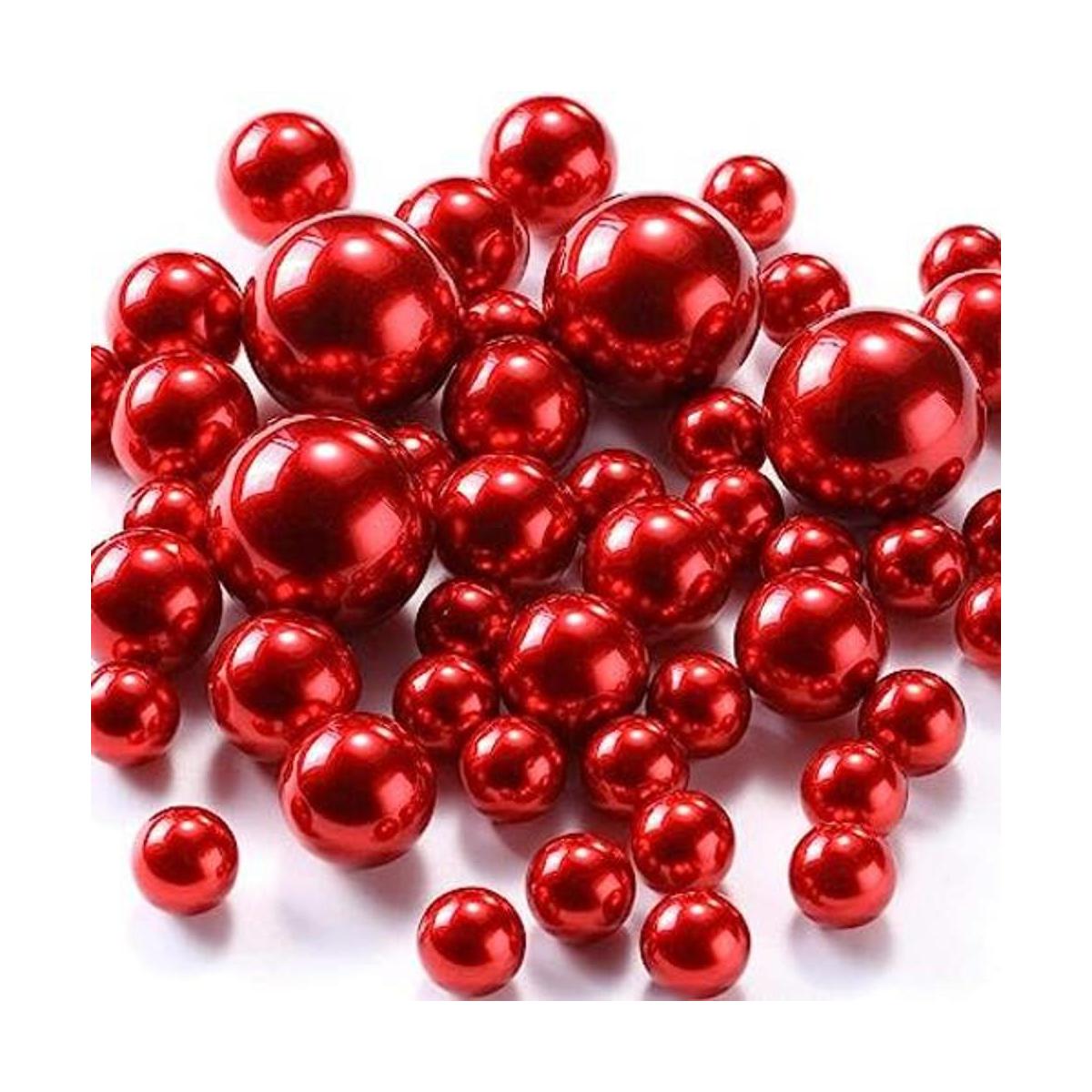 50 cuentas flotantes de perlas para jarrones rojo
