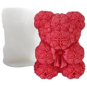 Moldes de silicona 3D de oso rosa JDH para velas de jabón_1