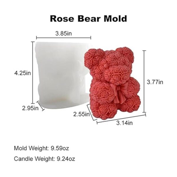 Moldes de silicona 3D de oso rosa JDH para velas de jabón_2