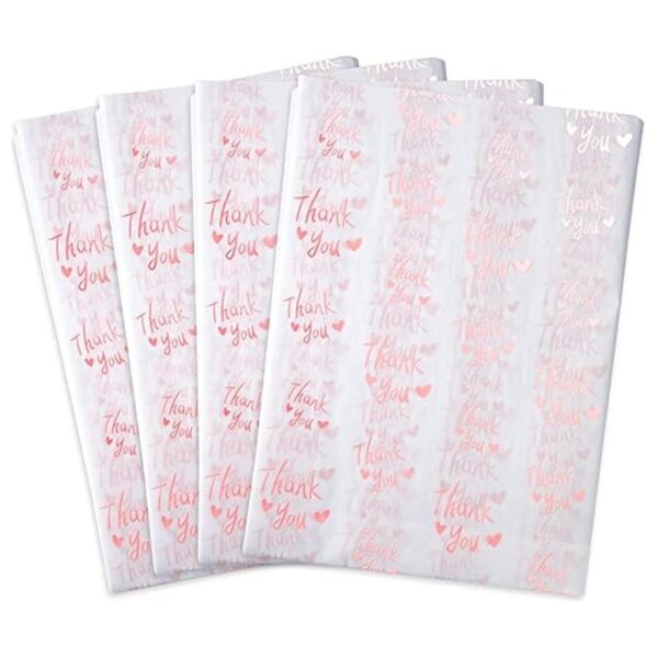 100 hojas de papel de seda de agradecimiento color blanco_1