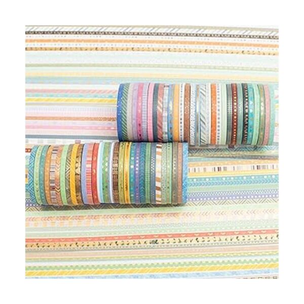 YUBBAEX Juego de 60 rollos de cinta washi delgada de papel