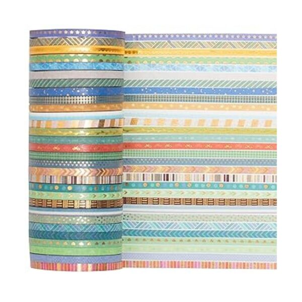 YUBBAEX Juego de 60 rollos de cinta washi delgada de papel