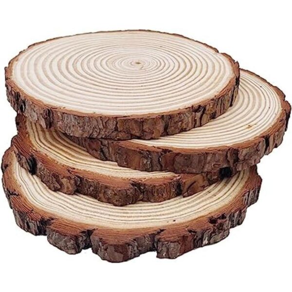 Discos redondos naturales de madera rústica 4 piezas de_1