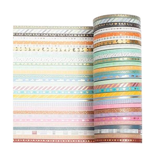 YUBBAEX Juego de 60 rollos de cinta washi delgada de papel