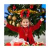 Dijes de cuentas de Navidad para hacer joyas lazo rojo y
