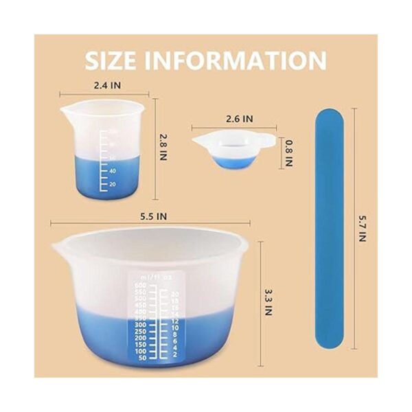 Vasos medidores de silicona para resina suministros de