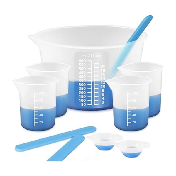 Vasos medidores de silicona para resina suministros de