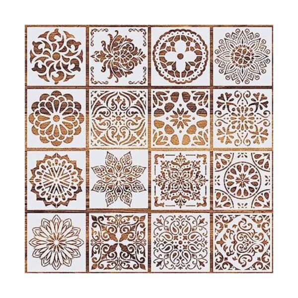 16 plantillas reutilizables 6 x 6 pulgadas plantillas_1