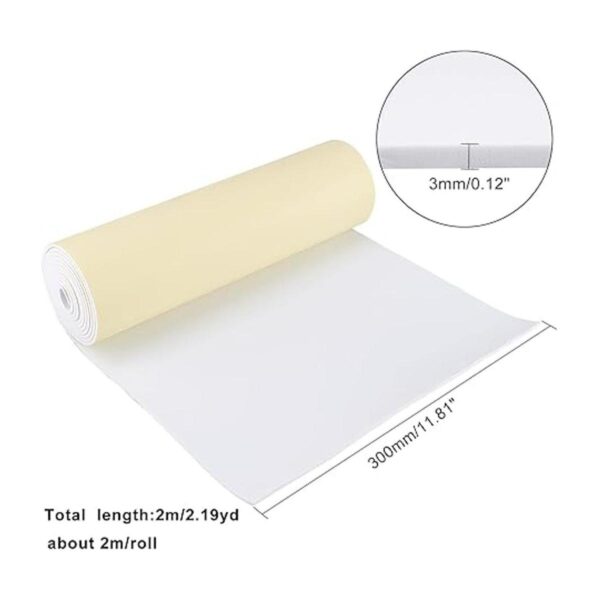 BENECREAT Rollo de espuma EVA autoadhesiva blanca de 78.7
