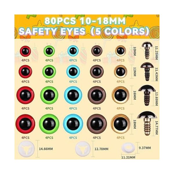 Ojos de seguridad 160 piezas de 1012160.709 in para_2