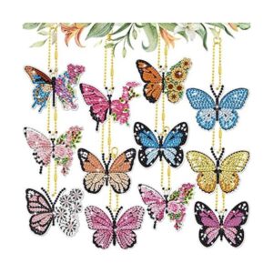 12 llaveros de pintura de diamantes de gnomo dulce 5D kit