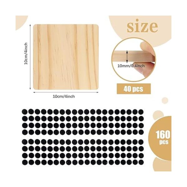 40 posavasos de madera sin terminar cuadrados de madera