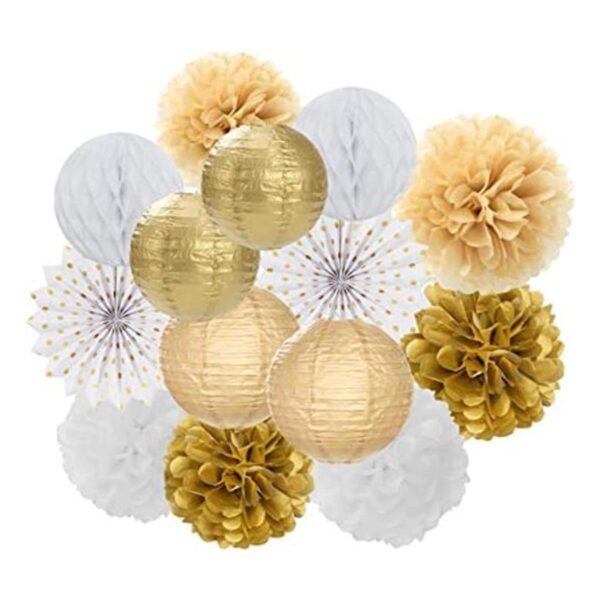Serpentinas decorativas de fiesta de oro blanco 14