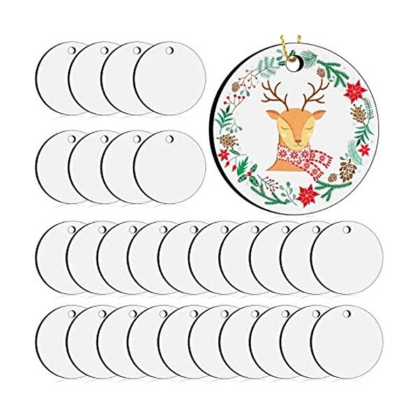 Adornos de sublimación de 3 pulgadas 30 piezas redondas