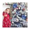 AnyDesign Cinta con borde de alambre de Navidad de 2.5