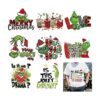 9 calcomanías de Navidad para planchar con diseño de_1