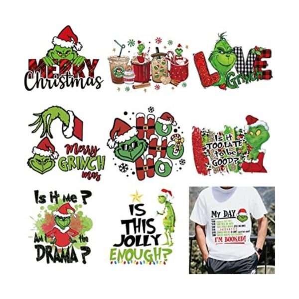 9 calcomanías de Navidad para planchar con diseño de_1