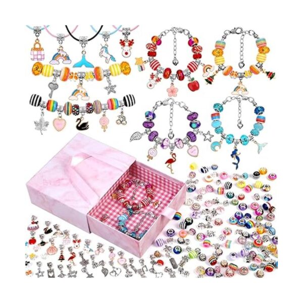 Lezmarket Juego de 208 pulseras con dijes para niñas