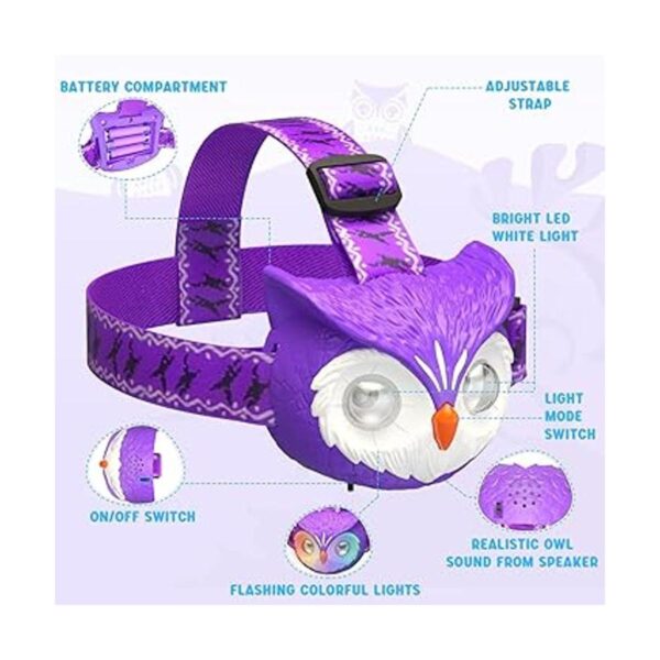 Linterna frontal LED para niños accesorios de campamento_4